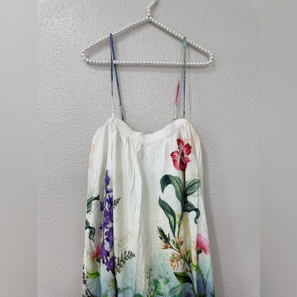 Anthroplogie Strapless Floral Maxi Dress Size L - Picture 4 of 12